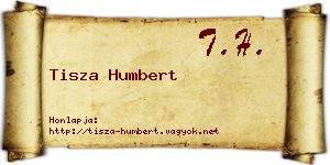 Tisza Humbert névjegykártya
